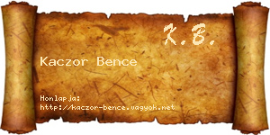 Kaczor Bence névjegykártya